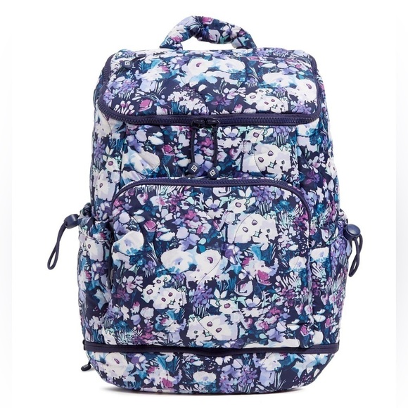 NWT Vera Bradley Featherweight Commuter Backpack ARTIST’S GARDEN PURPLE - Picture 2 of 15